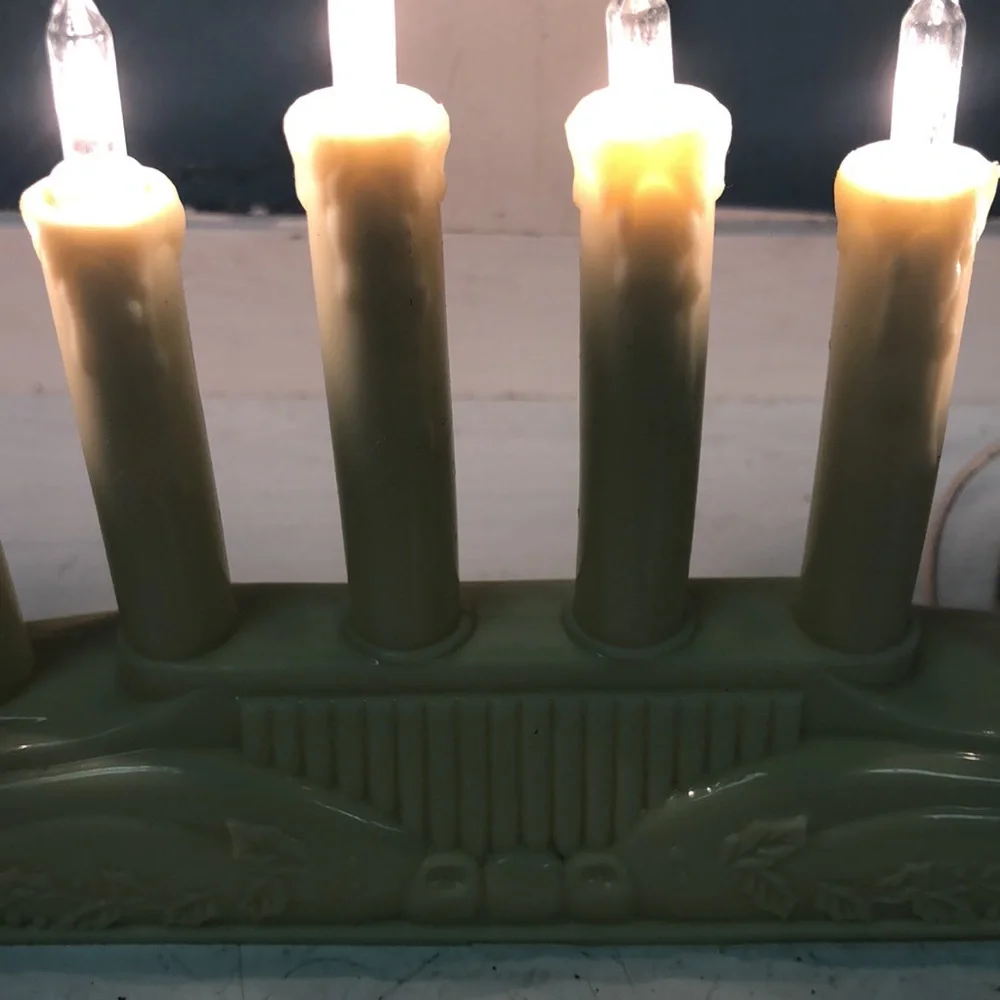 Vtg 10‎ LiteBulbs Candolier Electric Plastic Drip Yuletide Christmas candle lite